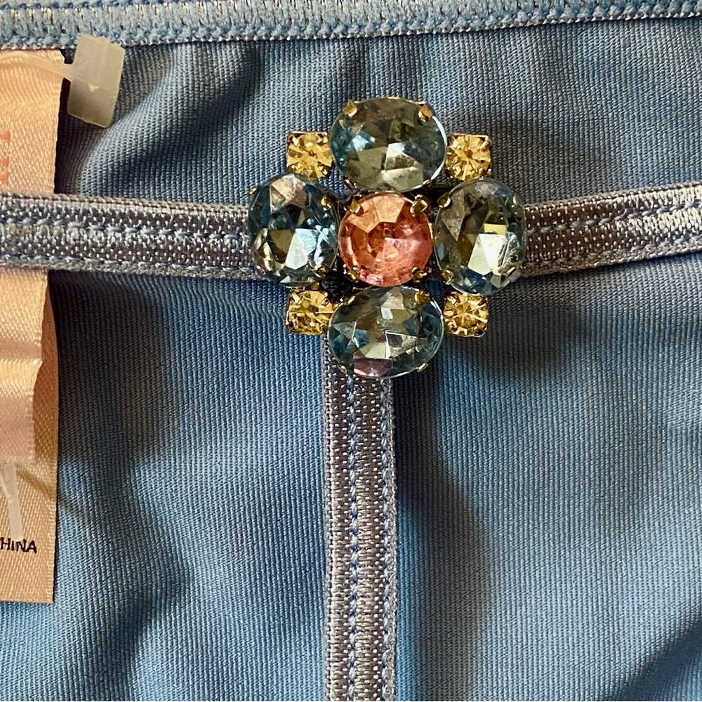 Victoria's Secret Blue Jeweled Thong